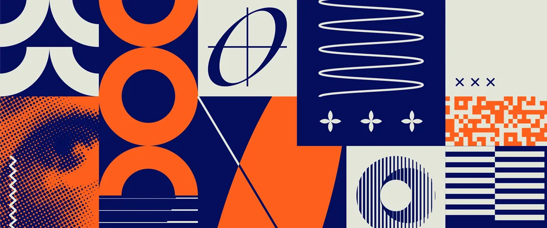 Examples of visual communication in reports, infographics and event branding